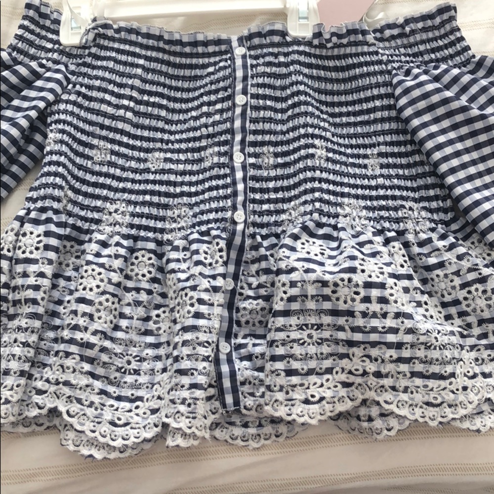 Off the Shoulder Blue Top